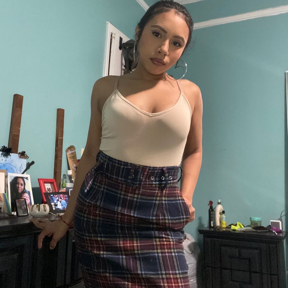 Hey Wait A Check Belted Midi Skirt - Picture 8 of 9